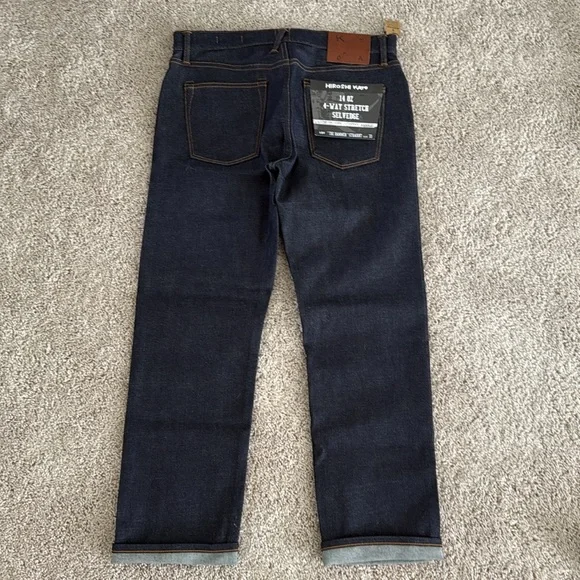 HIROSHI Kato Men’s size 33/30 Hammer Straight Indigo Raw 14oz Selvedge Jeans NWT - Picture 4 of 6